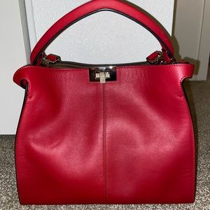 Fendi Peekaboo Essentially Bag in Red (Never Used)